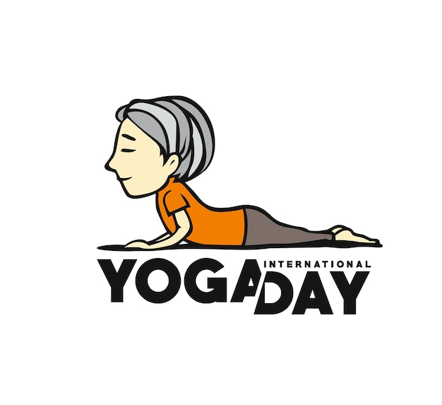 Internationaler Yoga-Tag 21. Juni Vektorillustration