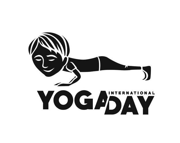 Internationaler Yoga-Tag 21. Juni Vektorillustration