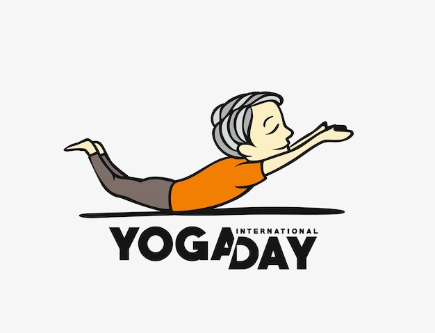 Internationaler yoga-tag junger mann meditiert charakter-vektor-illustration