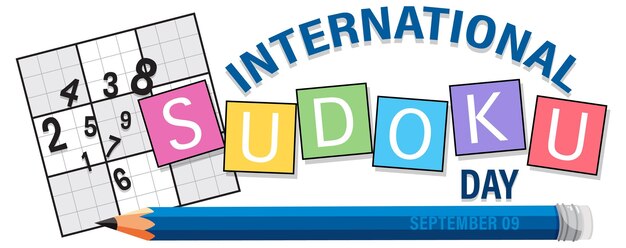 Internationales Sudoku-Tag-Banner-Design