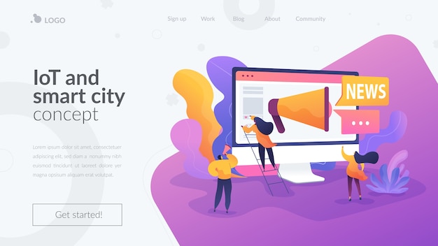 Iot- und smart city-zielseitenvorlage