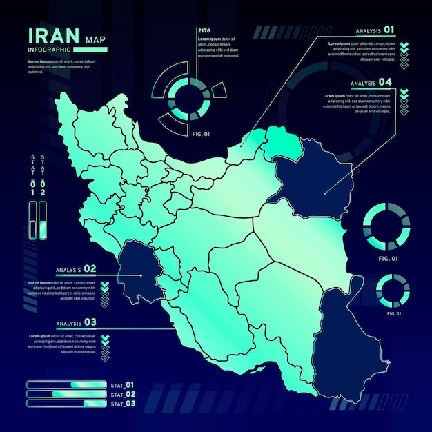 Kostenloser Vektor iran karte infografiken