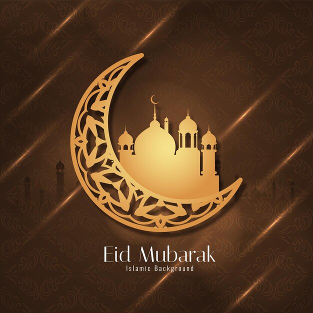 Islamisches Fest Eid Mubarak Halbmond religiöser Hintergrund Vektor
