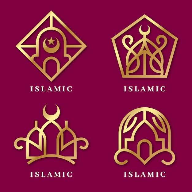 Islamisches logo-vorlagenset