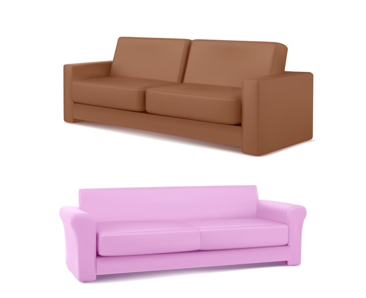 Kostenlose Vektor isolierte 3d-couches auf weißem hintergrund