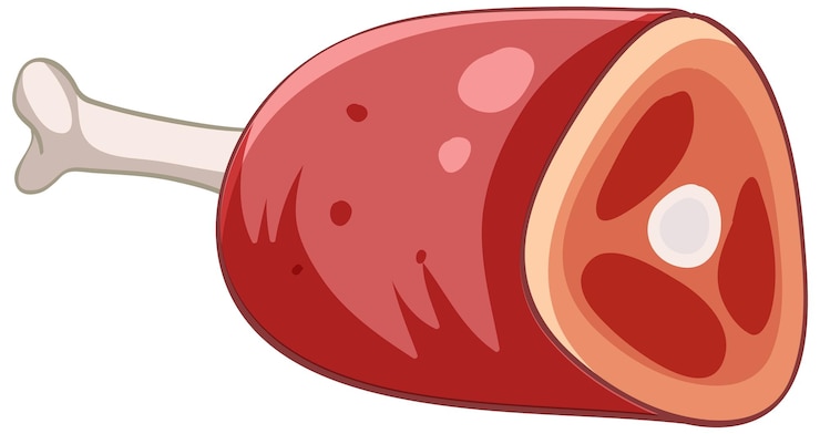 Kostenlose Vektor isolierte fleischknochen im cartoon-stil