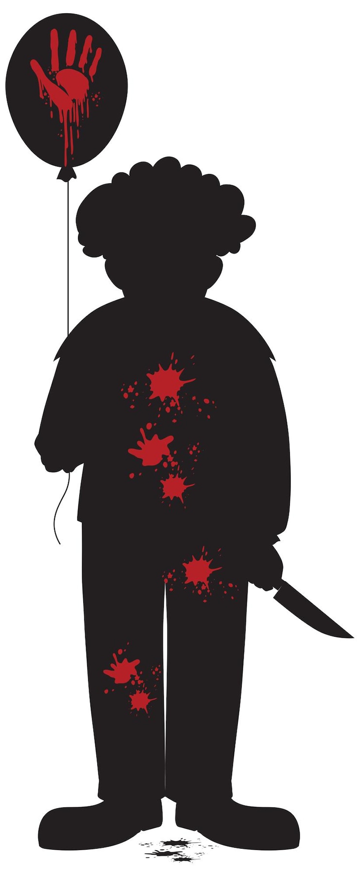 Kostenlose Vektor isolierte gruselige clownsilhouette