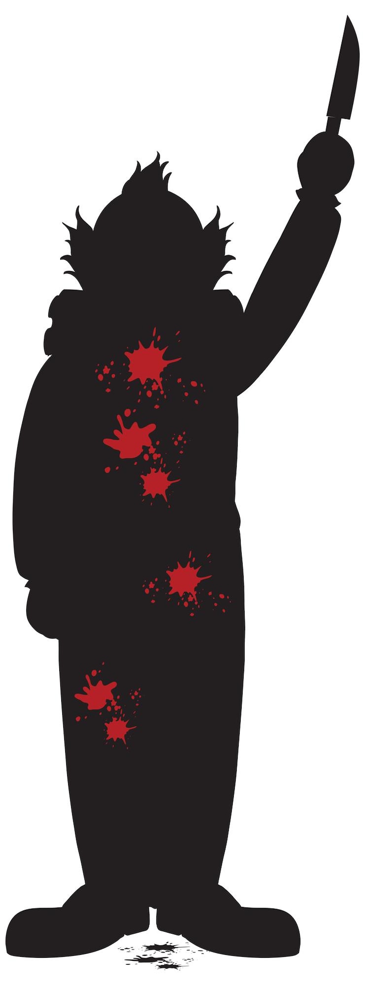 Kostenlose Vektor isolierte gruselige clownsilhouette