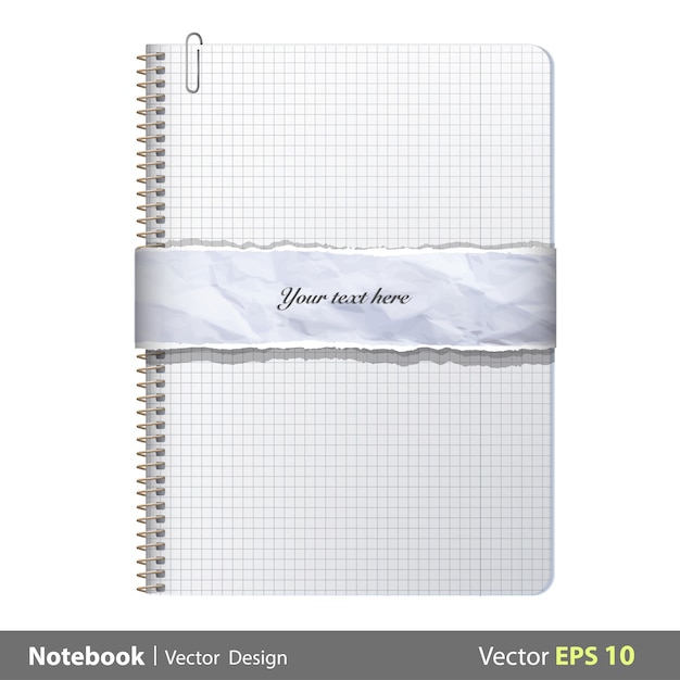 Kostenloser Vektor isolierte notebook hintergrund