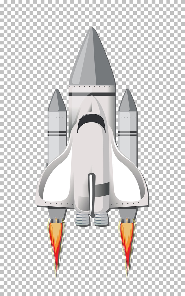 Kostenlose Vektor isolierte rakete auf transparent