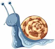 Kostenloser Vektor isolierte schnecke cartoon-figur