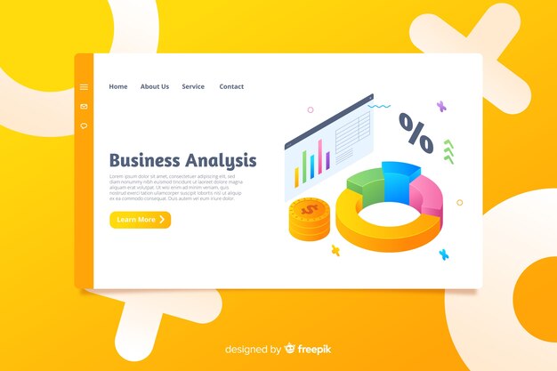 Isometrische Business-Landing-Page-Vorlage