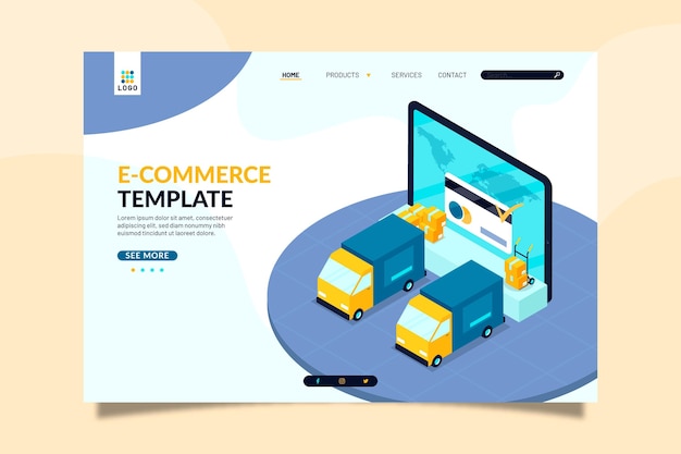 Isometrische e-commerce-landingpage