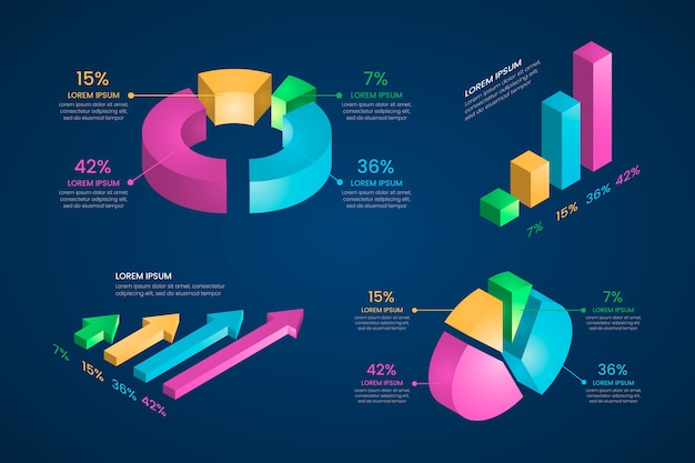 Isometrische infografik-sammlung