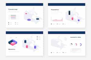 Kostenloser Vektor isometrische kanada karte infografik