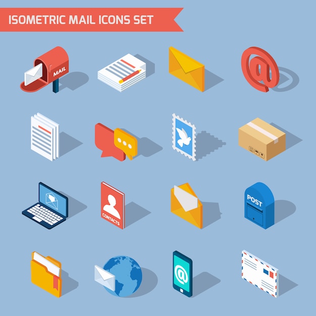 Isometrische mail-icons