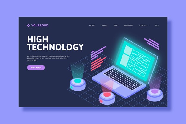 Isometrische Technologie-Landingpage-Vorlage