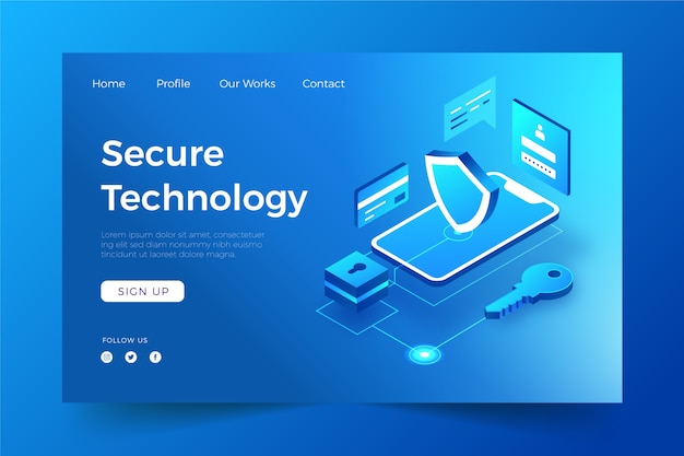 Isometrische Technologie Vorlage Landing Page