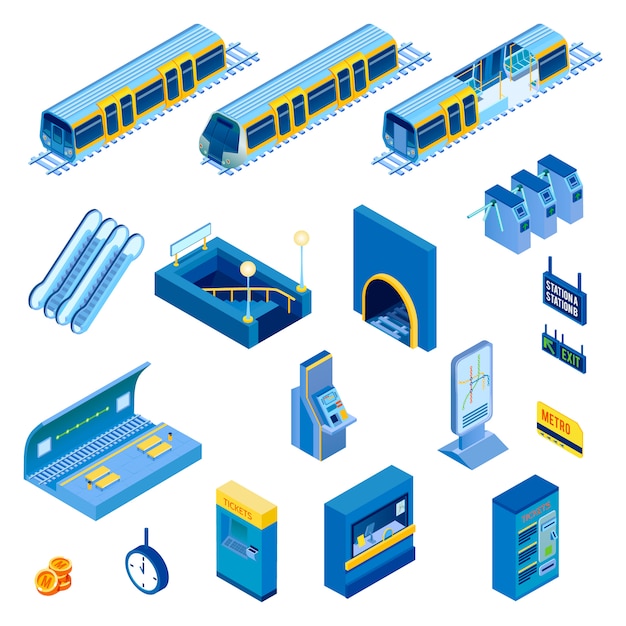 Isometrische u-bahn-set