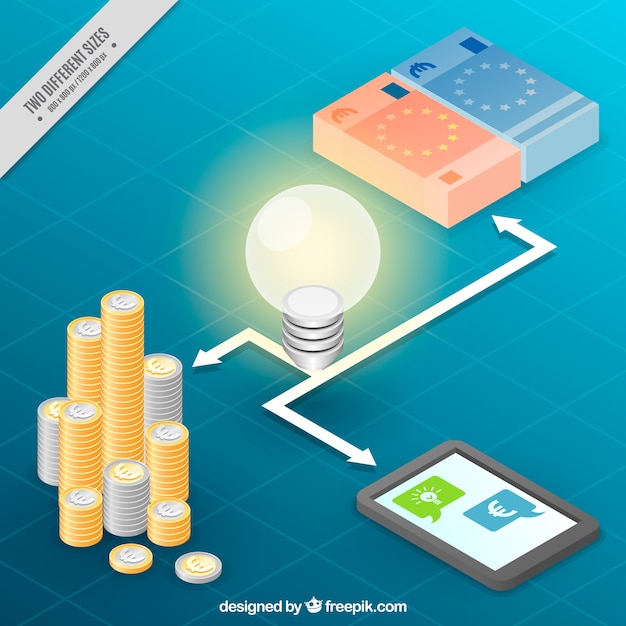 Kostenloser Vektor isometrischen finanziellen hintergrund