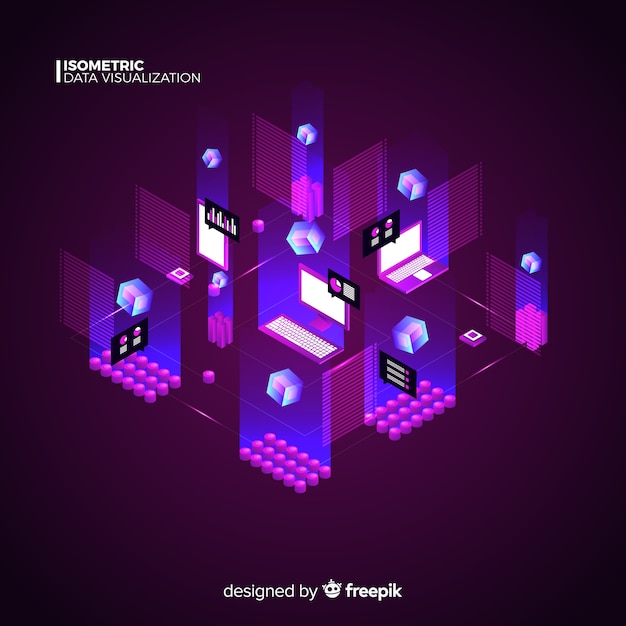 Isometrischer Datenvisualisierungskonzepthintergrund