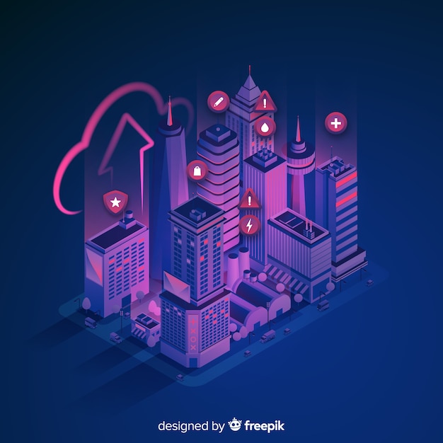Isometrischer intelligenter stadthintergrund