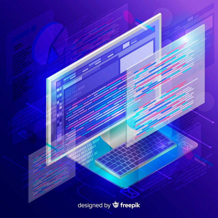 Kostenlose Vektor isometrischer tecnology abstrakter hintergrund