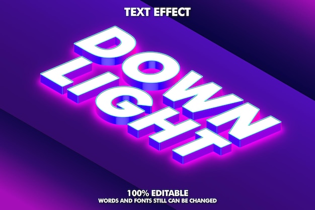 Isometrischer texteffekt bearbeitbarer 3d-texteffekt mit weichem licht und schatten