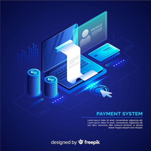 Isometrischer Zahlungssystemhintergrund