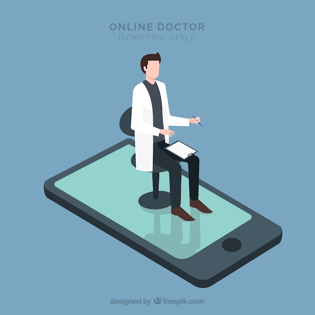 Isometrisches on-line-Doktorkonzept mit Smartphone