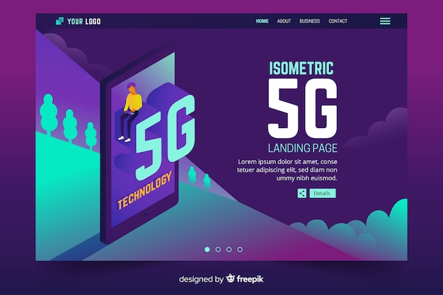 Isometrisches telefon mit zielseite 5g