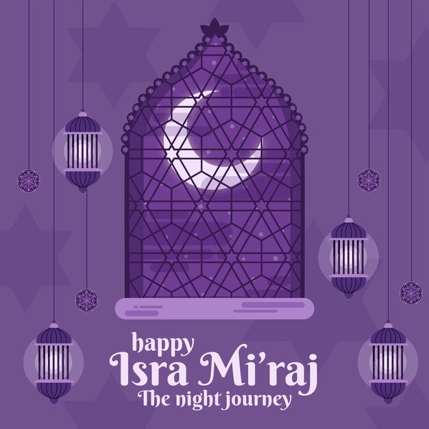 Isra miraj illustration mit mond