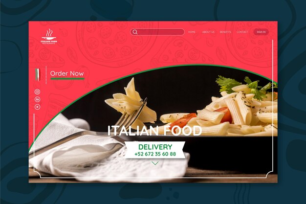 Italienische Food Restaurant Landingpage Vorlage
