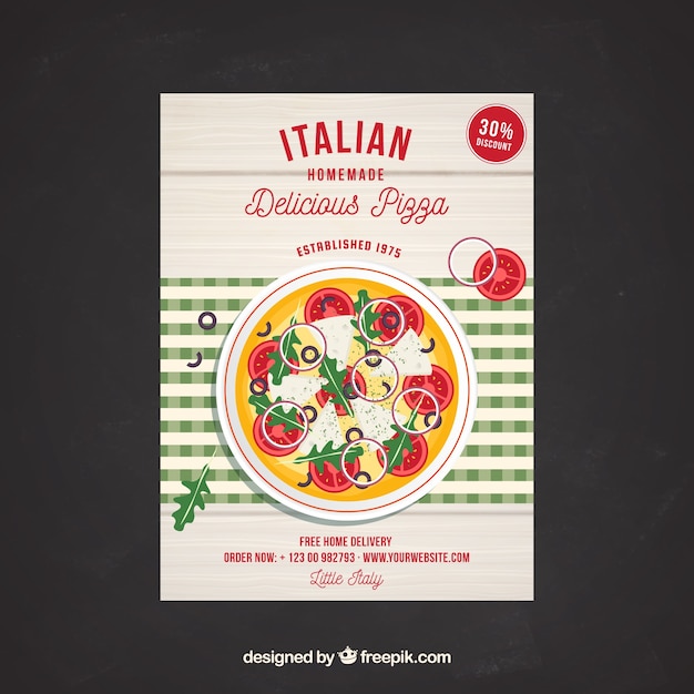 Kostenloser Vektor italienisches köstliches pizzaplakat