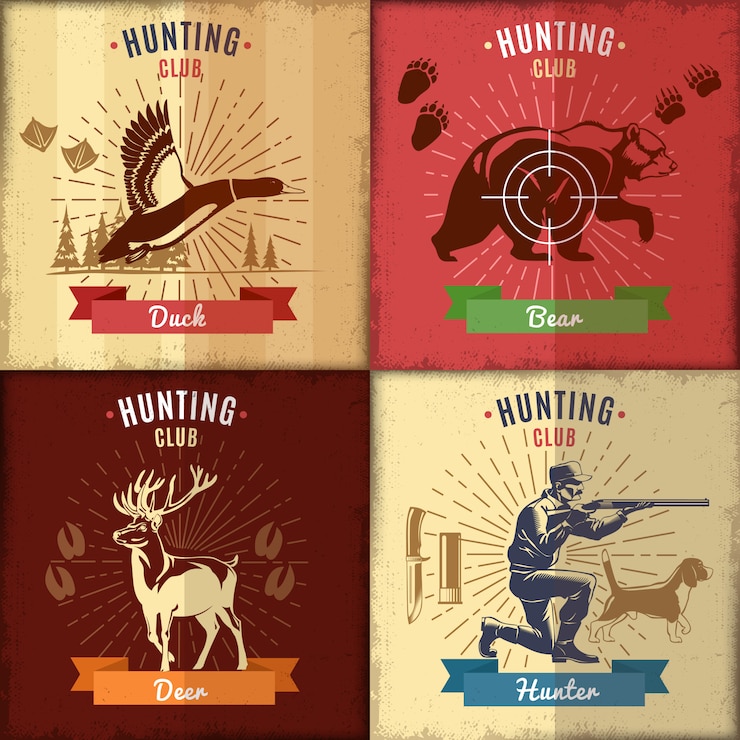 Kostenlose Vektor jagdclub label set