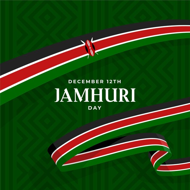 Jamhuri-Tag mit flachem Design