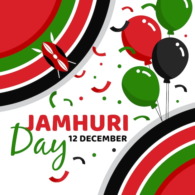 Jamhuri-Tag mit flachem Design