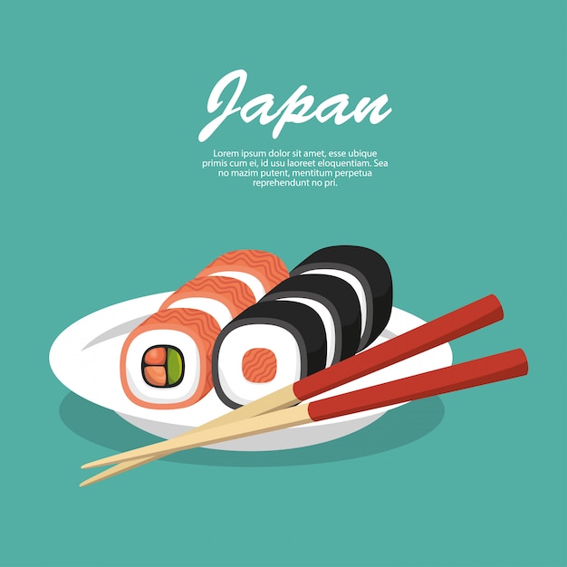 Kostenloser Vektor japan reisen essen sushi