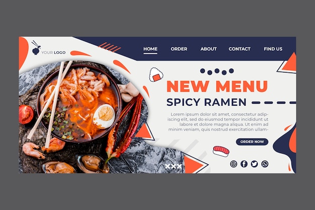 Japanische restaurant landing page vorlage