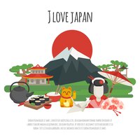 Kostenloser Vektor japanische tradition symbols poster