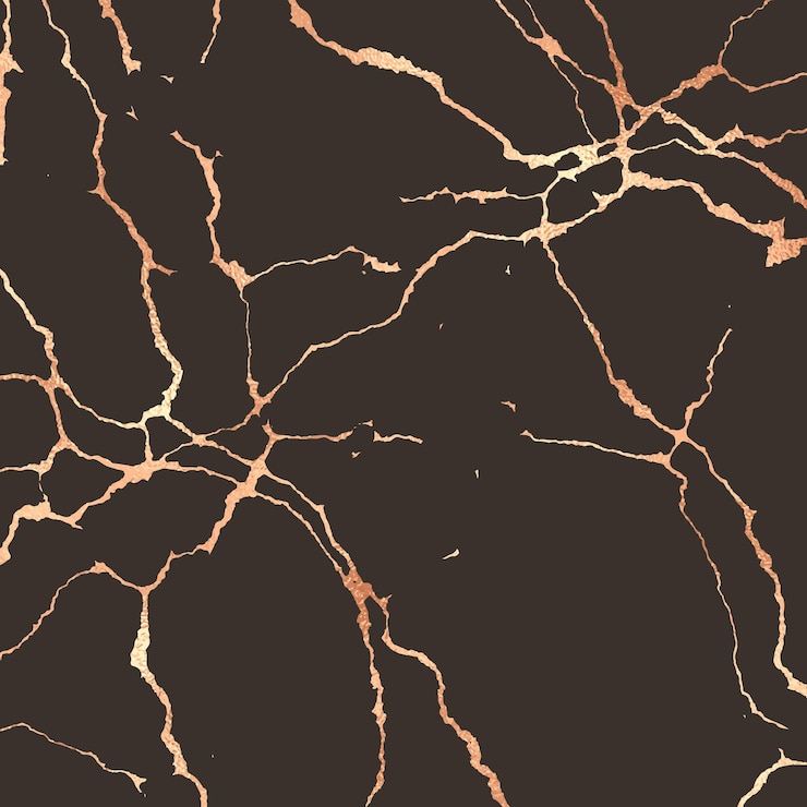 Kostenlose Vektor japanischer kintsugi-musterhintergrund aus roségold