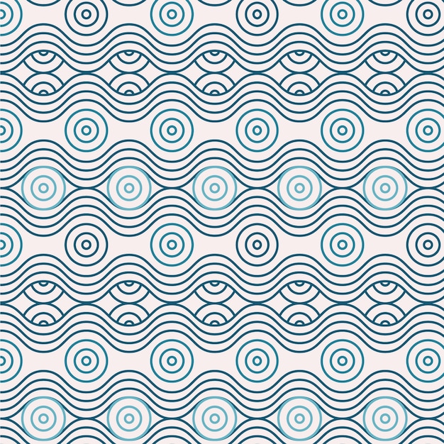 Japanisches Wellenmusterdesign des flachen Designs
