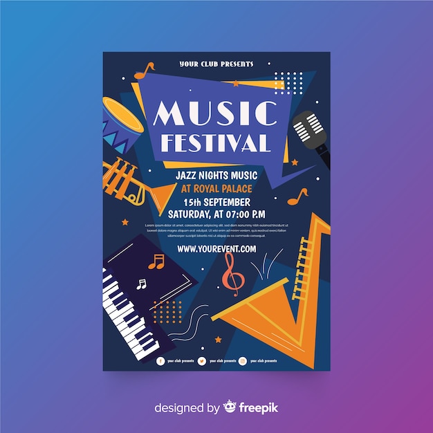 Jazz musik festival plakat vorlage