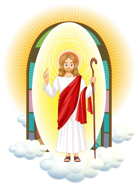 Kostenloser Vektor jesus christus-figur im cartoon-stil