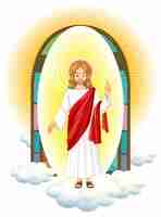 Kostenloser Vektor jesus christus-figur im cartoon-stil