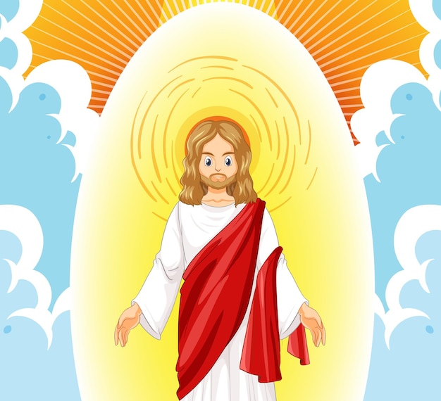 Jesus christus im cartoon-stil