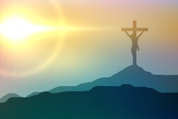 Jesus Christus Kreuzigungsszene für Karfreitagsereignisentwurf