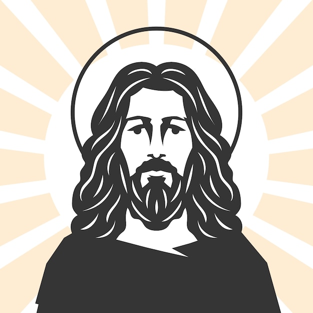 Jesus-silhouette im flachen design