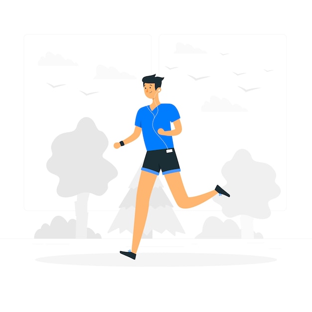 Kostenloser Vektor jogging-konzept illustration
