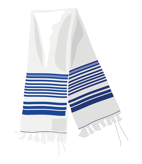 Jüdischer tallit der weißen und blauen farbe